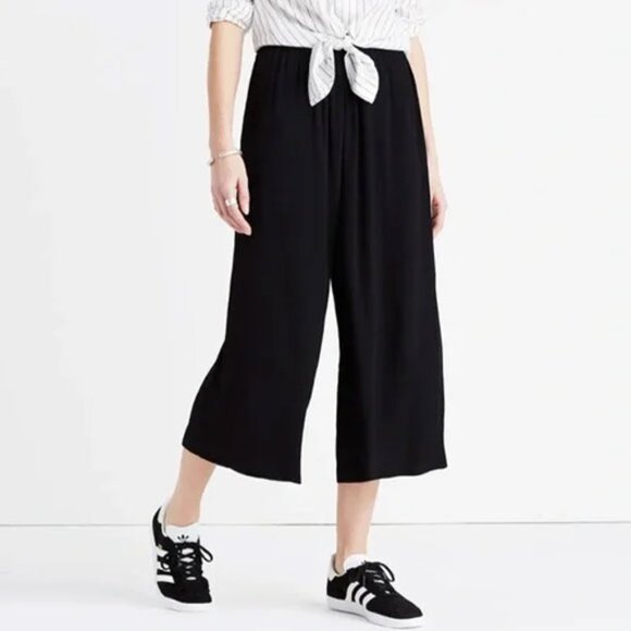 NWOT Madewell Huston Pull-On Crop Pants XXS Black G2036 - Picture 1 of 13